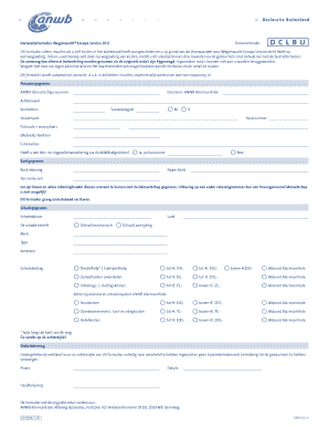 Declaratieformulier Wegenwacht® Europa Service