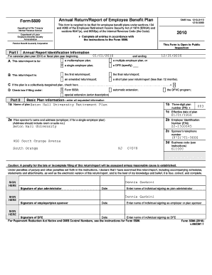 Form 5500 Annual Return/Report of Employee Benefit Plan