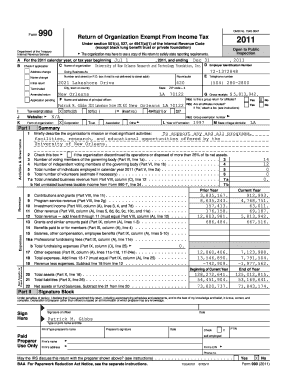 Form 990 Return of Organization Exempt From Income Tax 2011