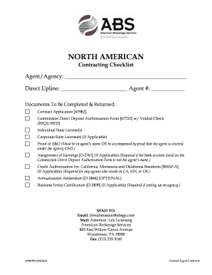 North American Contracting Checklist