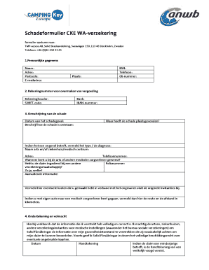 Schadeformulier CKE WA-verzekering