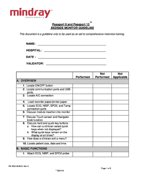 Passport 8 and 12 Bedside Monitor Guideline