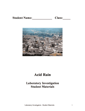 Acid Rain Laboratory Investigation Form