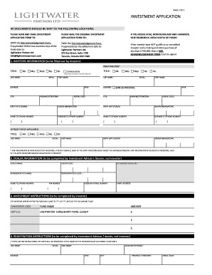 Investment Application Form
