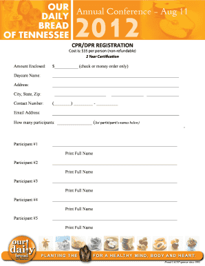 CPR/DPR Registration Form