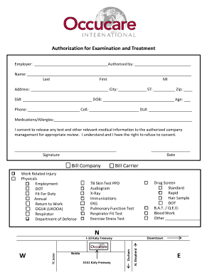Authorization for Examination and Treatment