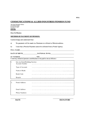 Pension Payment Method Form