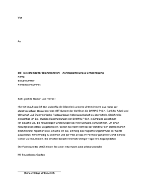 eBT (elektronischer Bilanztransfer) – Auftragserteilung & Ermächtigung