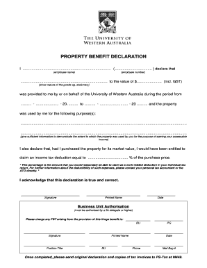 Property Benefit Declaration