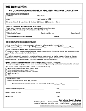 F-1 Program Extension Request Form