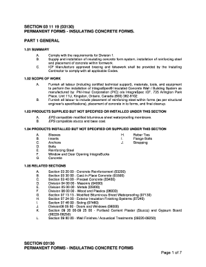 SECTION 03 11 19 03130 PERMANENT FORMS - INSULATING