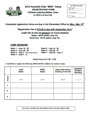 Verb form exercises - REGISTRATION FORM Children entering Babies Ones or PK2s - keswickchristian