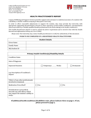 Health Practitioner's Report