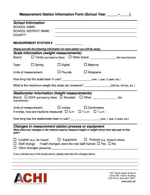Measurement Station Information Form