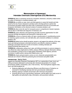 Memorandum of Agreement Interstate Chemicals Clearinghouse - theic2