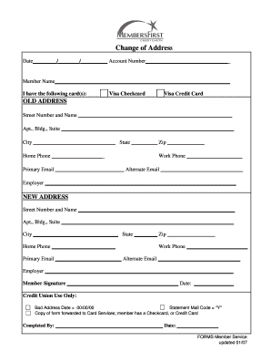 Change of Address Form
