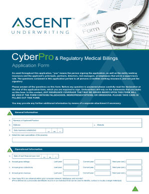 CyberPro Medical Billings Application Form