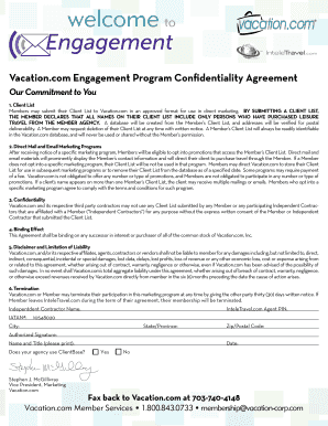 Vacation.com Engagement Enrollment Form