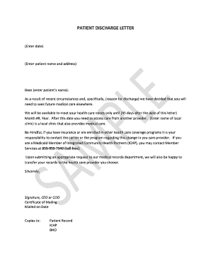 Patient Discharge Letter