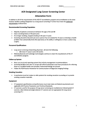 ACR Lung Cancer Screening Center Attestation Form