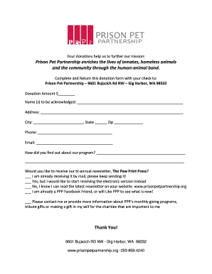 Prison Pet Partnership Donation Form