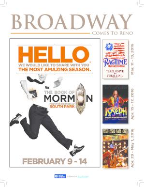 Broadway Reno Season Ticket Order Form