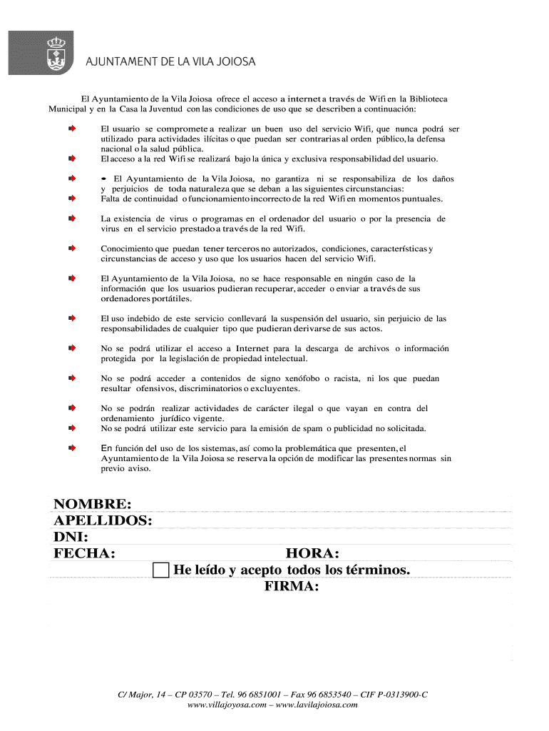 NOMBRE FECHA HORA He ledo y acepto todos los t rminos Vista previa en la página 1