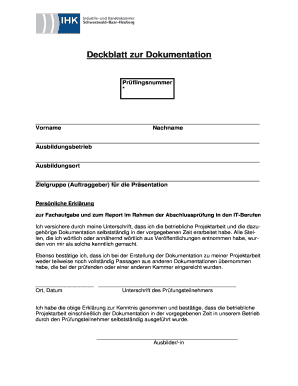 Persönliche Erklärung zur Fachaufgabe und zum Report