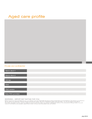 Aged Care Financial Advice Form