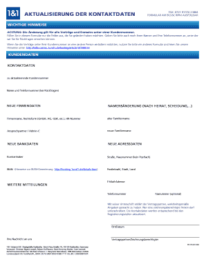 Aktualisierung der Kontaktdaten