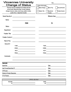Employee Status Change Form