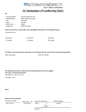 EU Declaration of Conformity (DoC)