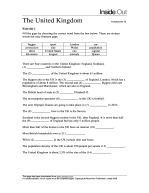 United Kingdom Worksheet