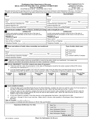 Washington Real Estate Excise Tax Affidavit/Return