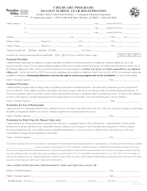 Childcare Program Registration Form