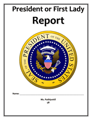 US President or First Lady Report Template