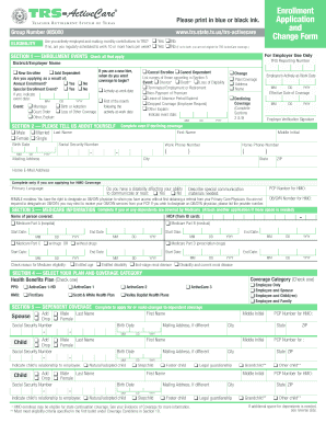 Texas TRS-ActiveCare Enrollment Form
