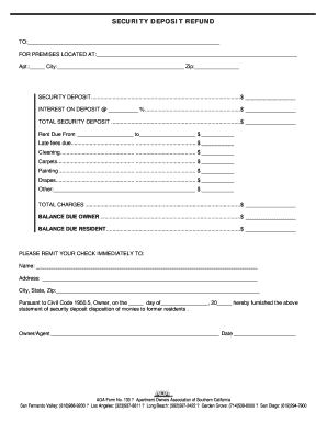 Security Deposit Refund Form