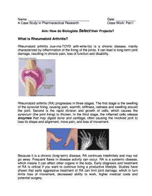 Rheumatoid Arthritis Case Study