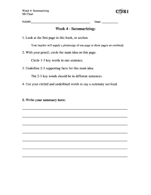 Summarizing Activity Worksheet