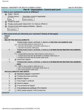 Institutional Characteristics Survey Form 2005-06