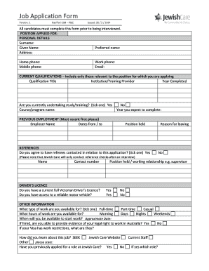 Job Application Form