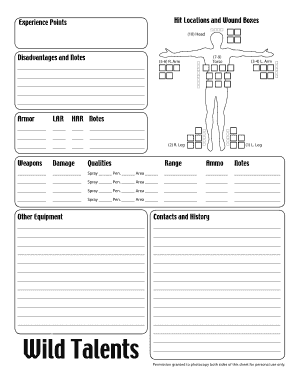 Wild Talents Character Sheet