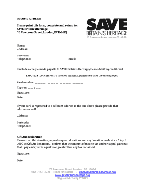 SAVE Britain's Heritage Donation Form