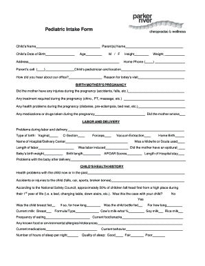 Pediatric Intake Form