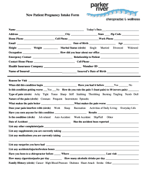 New Patient Pregnancy Intake Form