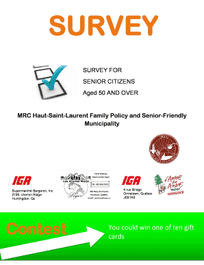 Senior Citizens Survey Form