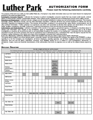 Employment Authorization Form