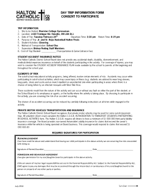 Child Activity Permission and Medical Authorization Form