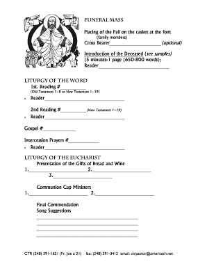 Funeral Mass Order of Service